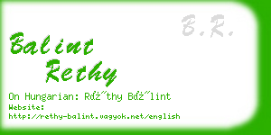 balint rethy business card